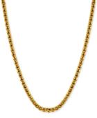 Polished Square Wheat Chain Necklace In 14k Gold