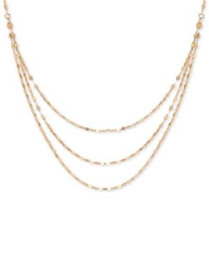 Polished Link Multi-layer 18 Statement Necklace In 14k Gold