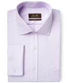 Tasso Elba Non-iron Purple Houndstooth French Cuff Dress Shirt, Only At Macy's