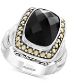 Eclipse By Effy Onyx (14 X 10mm) Ring In Sterling Silver & 18k Gold