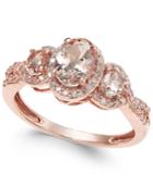 Morganite (3/4 Ct. T.w.) And Diamond (1/4 Ct. T.w.) And Ring In 14k Rose Gold