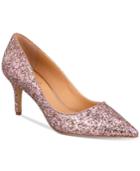 Jewel Badgley Mischka Lyla Glittered Evening Pumps Women's Shoes
