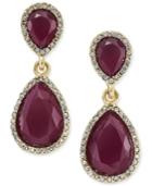 Inc International Concepts Gold-tone Merlot Stone And Pave Drop Earrings, Only At Macy's