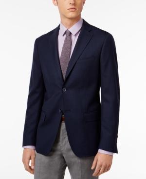 Dkny Men's Slim-fit Dark Blue Check Sport Coat