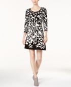 Nine West Floral-print Sweater Dress