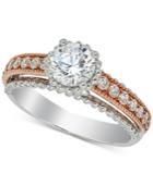 Diamond Two-tone Engagement Ring (1-1/5 Ct. T.w.) In 14k White And Rose Gold