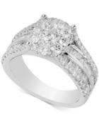 Diamond Cluster Composite Engagement Ring (2 Ct. T.w.) In 14k White Gold
