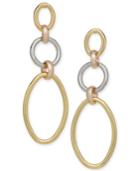 Alfani Tri-tone Linked Hoop Triple Drop Earrings, Created For Macy's
