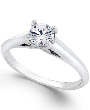 Certified Diamond Engagement Ring In 18k White Gold (1/2 Ct. T.w.), Created For Macy's