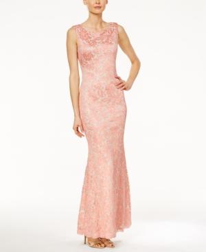 Calvin Klein Lace Open-back Mermaid Gown
