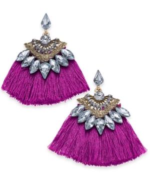 I.n.c. Gold-tone Crystal & Fan Drop Earrings, Created For Macy's