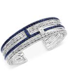 Effy Balissima Sapphire Cuff Bangle Bracelet (4-1/10 Ct. T.w.) In Sterling Silver