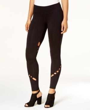 Material Girl Active Juniors' Lattice-detail Leggings, Created For Macy's