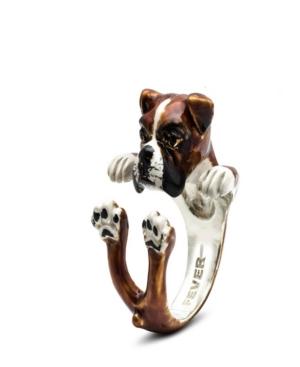Boxer Hug Ring In Sterling Silver And Enamel