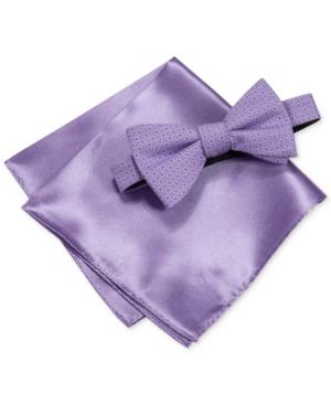 Alfani Men's Purple Bow Tie & Pocket Square Set, Created For Macy's