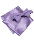 Alfani Men's Purple Bow Tie & Pocket Square Set, Created For Macy's