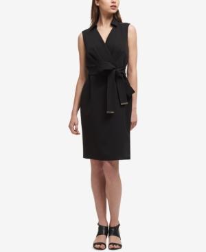 Dkny Tie-belt Sheath Dress