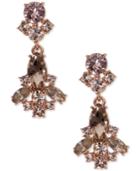 Givenchy Rose Gold-tone Chocolate Crystal Drop Earrings