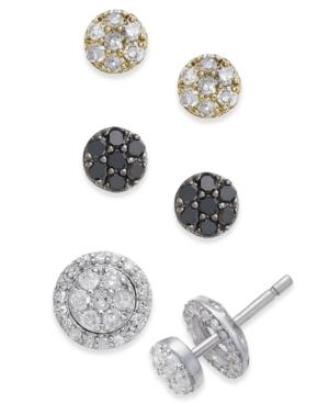 Diamond Cluster 4-pc. Stud Earrings And Interchangeable Jacket Set (3/4 Ct. T.w.) In Sterling Silver