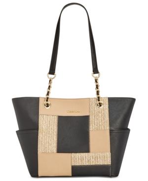 Calvin Klein Saffiano Patchwork Key Items Tote