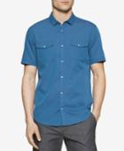 Calvin Klein Men's Slim-fit Striped Dobby Short-sleeve Shirt