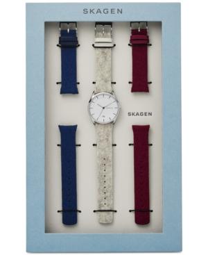 Skagen Women's Holst Gray Strap Watch & Interchangeable Straps Boxset 34mm Skw1061