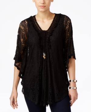 Style & Co. Lace Poncho Top, Only At Macy's
