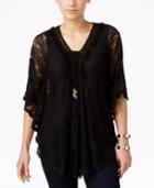 Style & Co. Lace Poncho Top, Only At Macy's