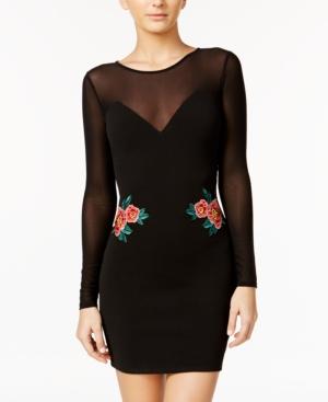 Material Girl Illusion Applique Bodycon Dress, Created For Macy's
