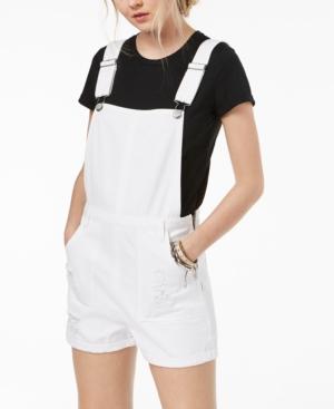 Tinseltown Juniors' Ripped Cotton Denim Shortalls