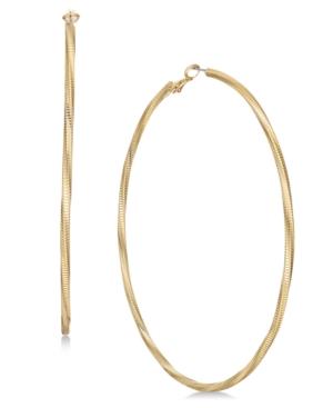Thalia Sodi Extra Large Gold-tone Groove Hoop Earrings 4, Created For Macy's