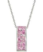 Giani Bernini Pink Cubic Zirconia Cluster Pendant Necklace In Sterling Silver, Only At Macy's