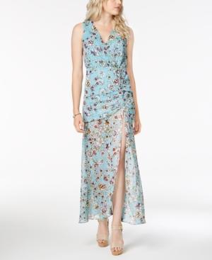 Guess Nadira Sheer-hem Gathered Maxi Dress