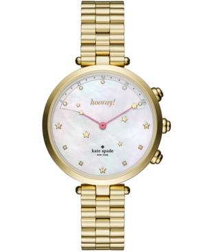 Kate Spade New York Women's Holland Slim Gold-tone Stainless Steel Bracelet Hybrid Smart Watch 38mm