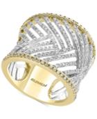 Duo By Effy Diamond Chevron Statement Ring In 14k Gold & White Gold