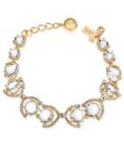 Kate Spade New York Gold-tone Crystal And Pave Link Bracelet