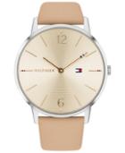 Tommy Hilfiger Women's Light Brown Leather Strap Watch 40mm, Created For Macy's