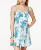 Speechless Juniors' Floral-print Bubble-hem Dress