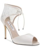 Nina Malini Lace Peep-toe Evening Sandals Women's Shoes