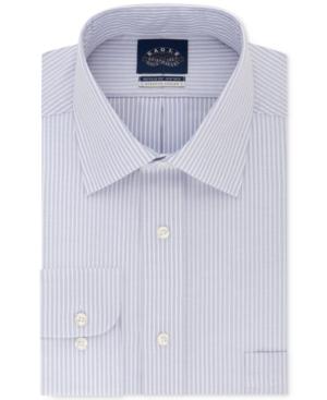 Eagle Men's Classic Fit Non-iron Flex Collar Performance Blue Stripe Dress Shirt