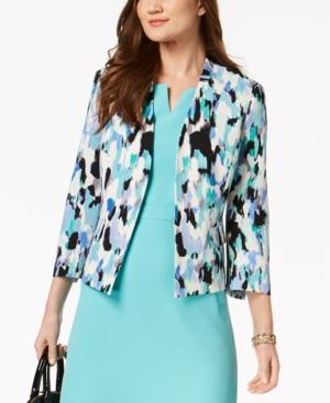 Kasper Missy & Petite Printed 3/4-sleeve Blazer