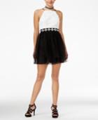 Trixxi Juniors' Contrast Rosette And Tulle A-line Dess