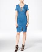 Guess Shalay Lace-up Denim Bodycon Dress