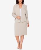 Tahari Asl Plus Size Piped Skirt Suit