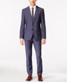 Hugo By Hugo Boss Men's Medium Blue Mini Grid Slim Fit Suit