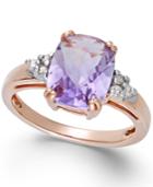Amethyst (2-3/4 Ct. T.w.) And Diamond (1/10 Ct. T.w.) Ring In 14k Rose Gold