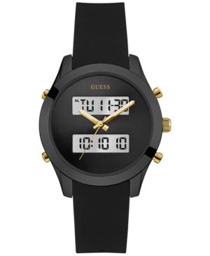 Guess Women's Analog-digital Glitterati Black Silicone Strap Watch 38mm U0894l4