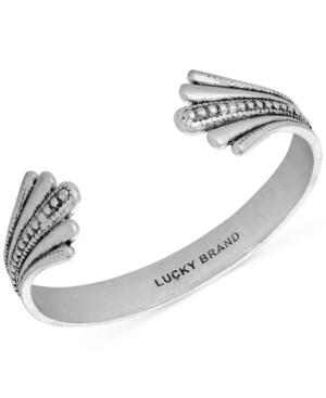 Lucky Brand Silver-tone Textured Feathery Cuff Bracelet
