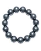 Charter Club Silver-tone Gray Imitation Pearl Stretch Bracelet, Only At Macy's