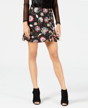 Project 28 Nyc Printed Lace-up Mini Skirt